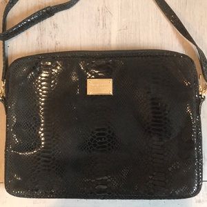Michael Kors black snakeskin crossbody/laptop case